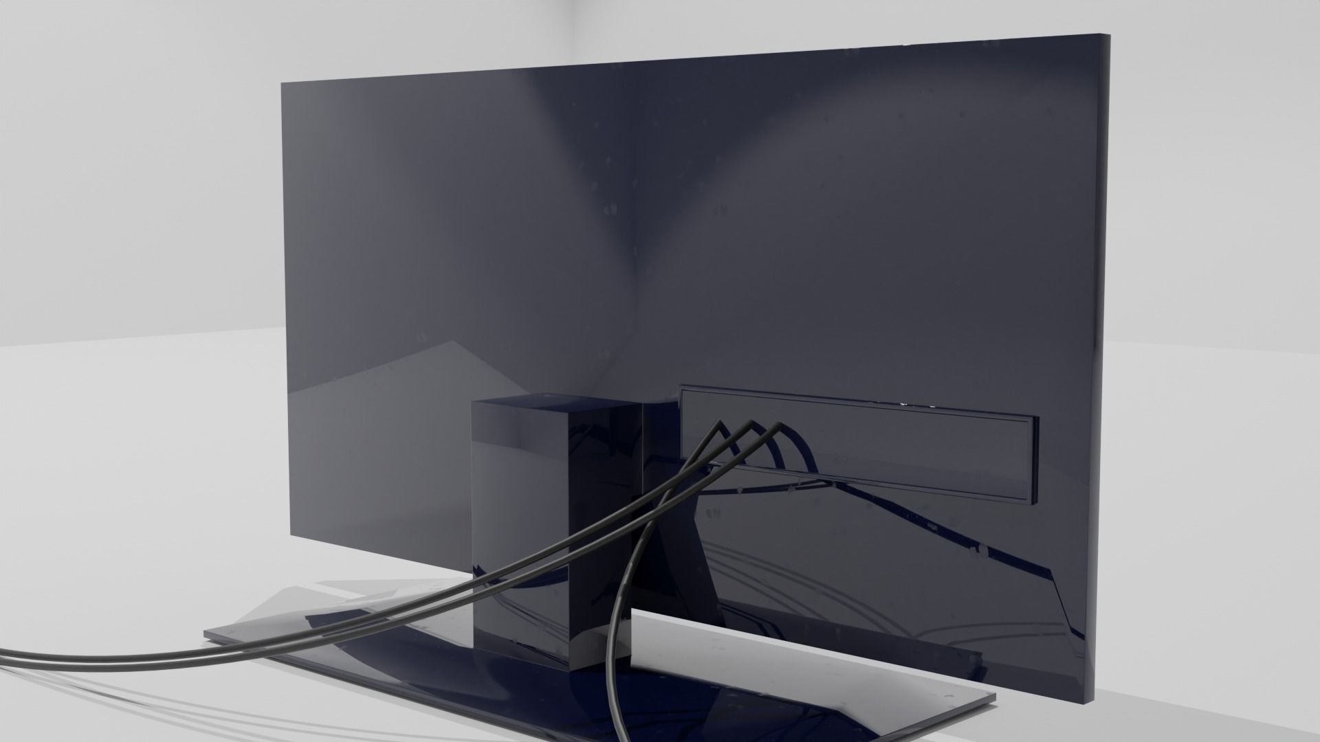 Lowpoly flat screen tv Free 3D model_2