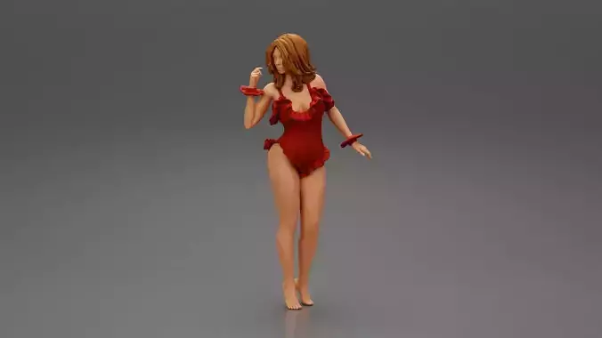 sexy young woman posing in onepiece