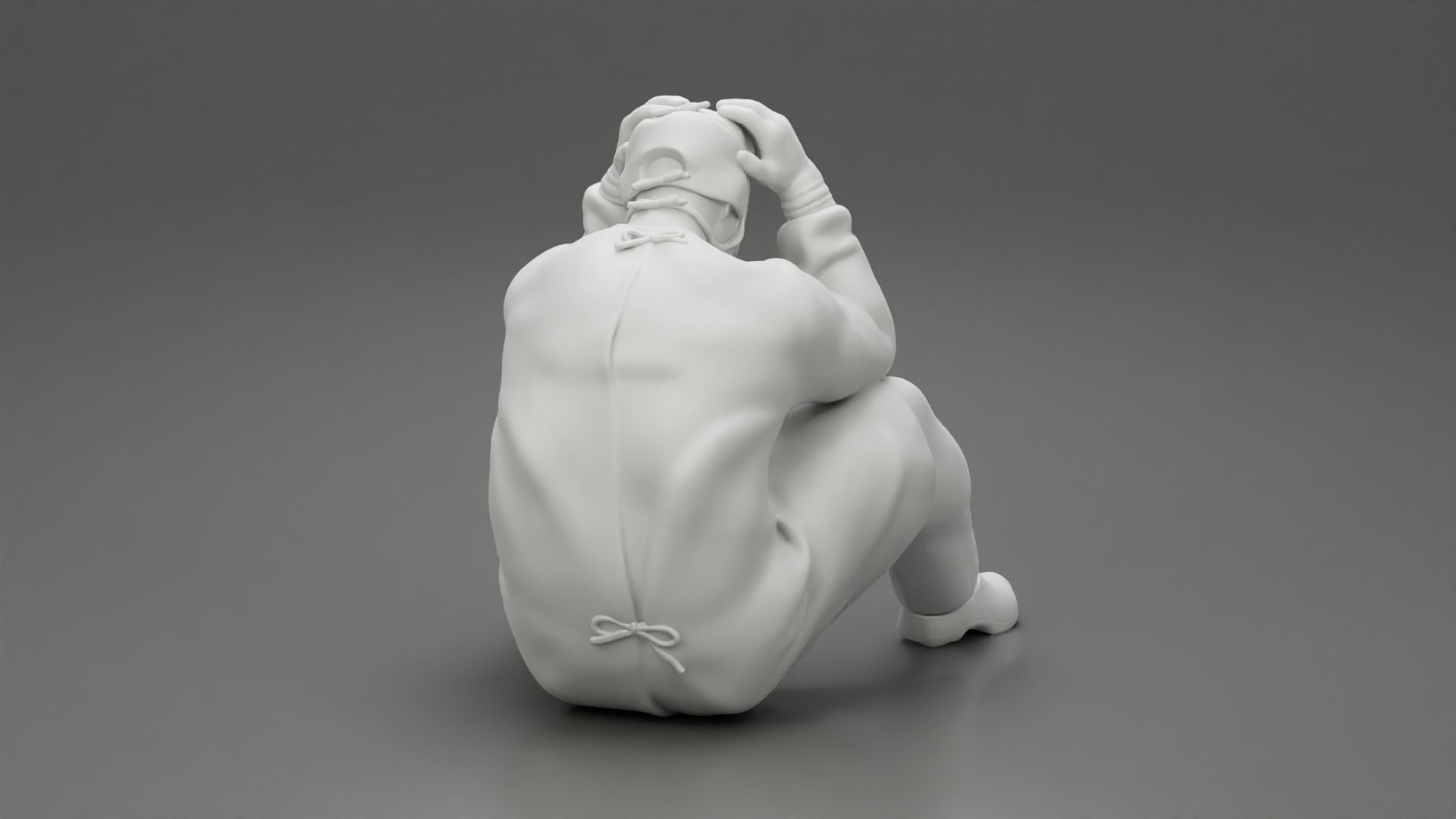 Thoughtful Surgeon Sitting In A Operating Room His Hand On Head 3D print model_8