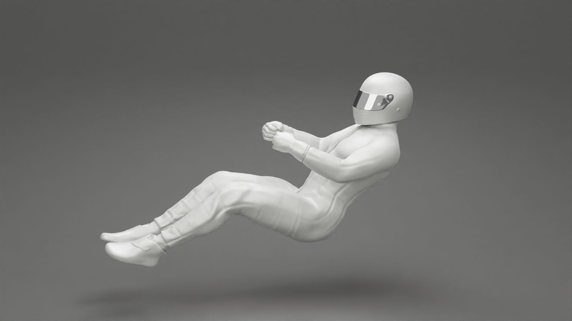 Racing Driver Sitting in Touring Car Cockpit with Racing Suit 3D print model_10