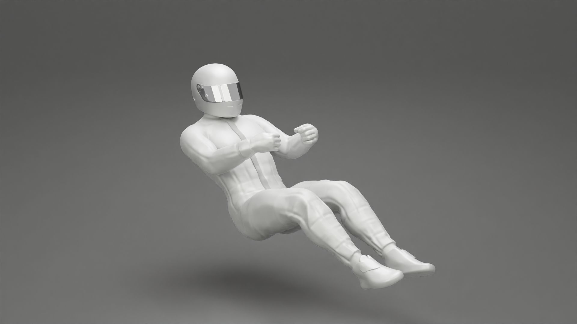 Racing Driver Sitting in Touring Car Cockpit with Racing Suit 3D print model_6