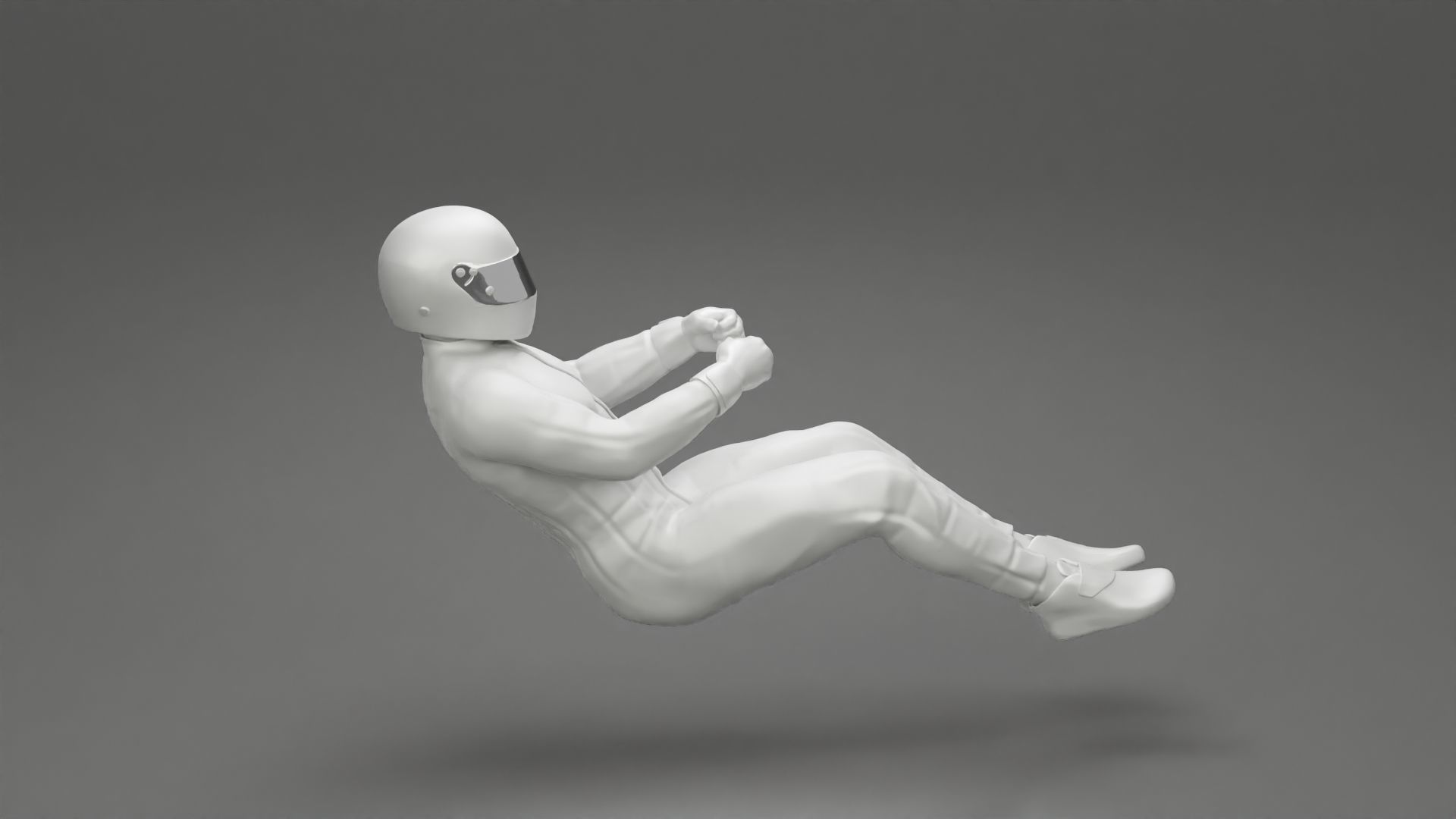 Racing Driver Sitting in Touring Car Cockpit with Racing Suit 3D print model_7