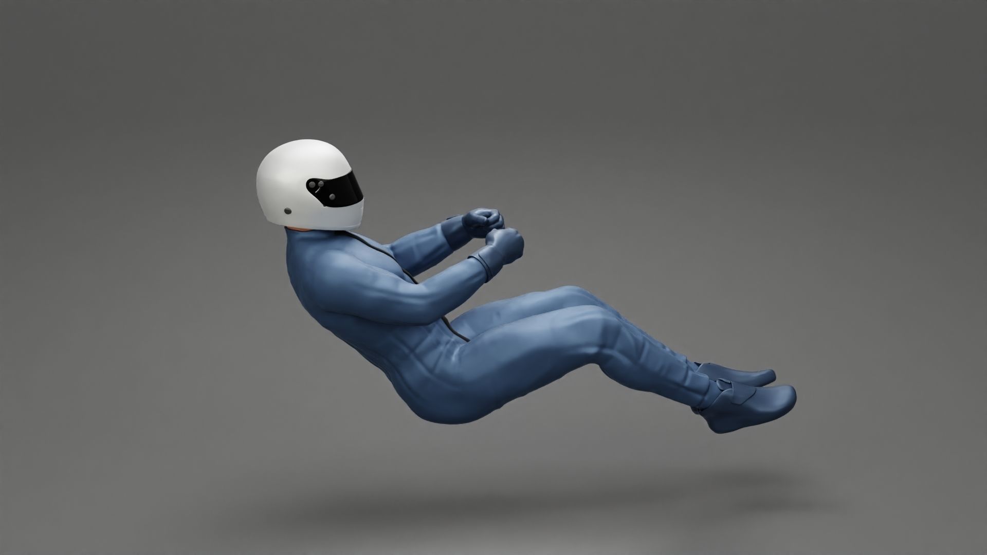 Racing Driver Sitting in Touring Car Cockpit with Racing Suit 3D print model_1