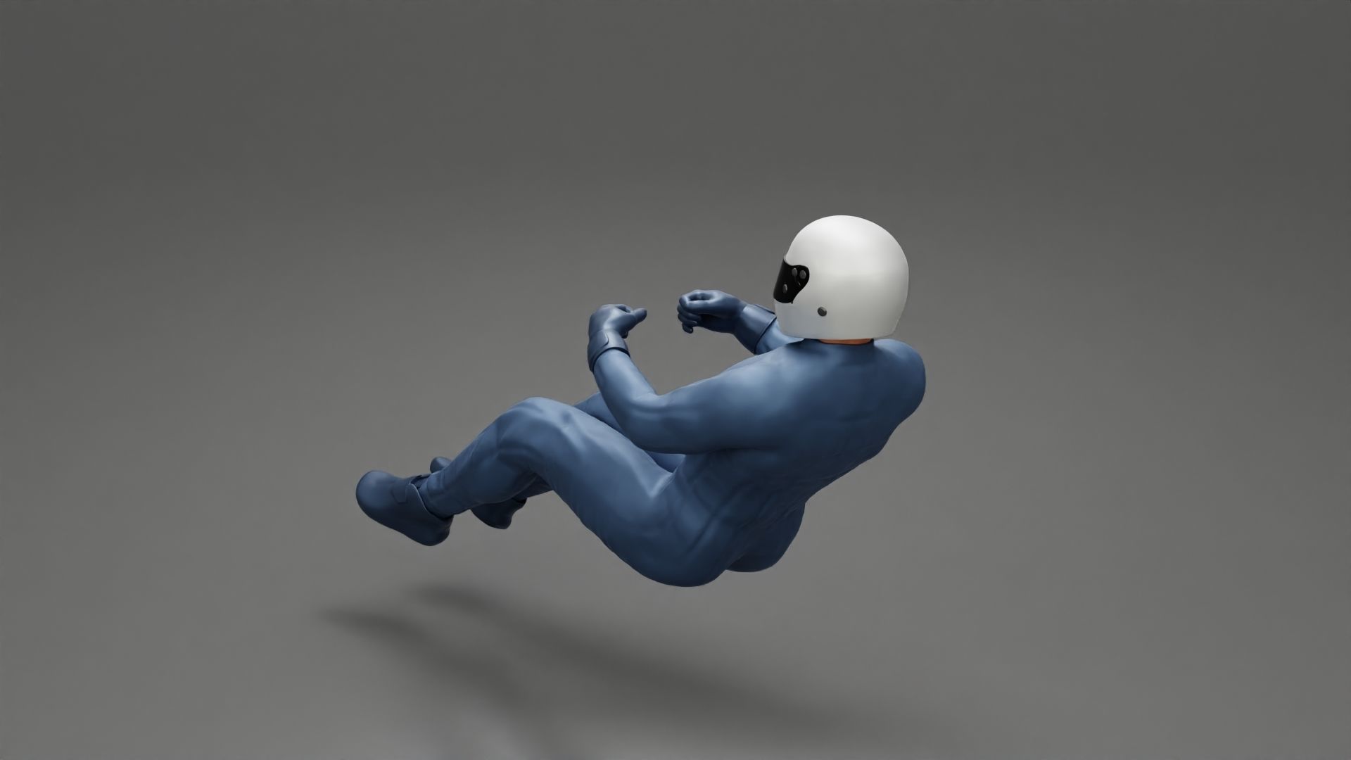 Racing Driver Sitting in Touring Car Cockpit with Racing Suit 3D print model_3