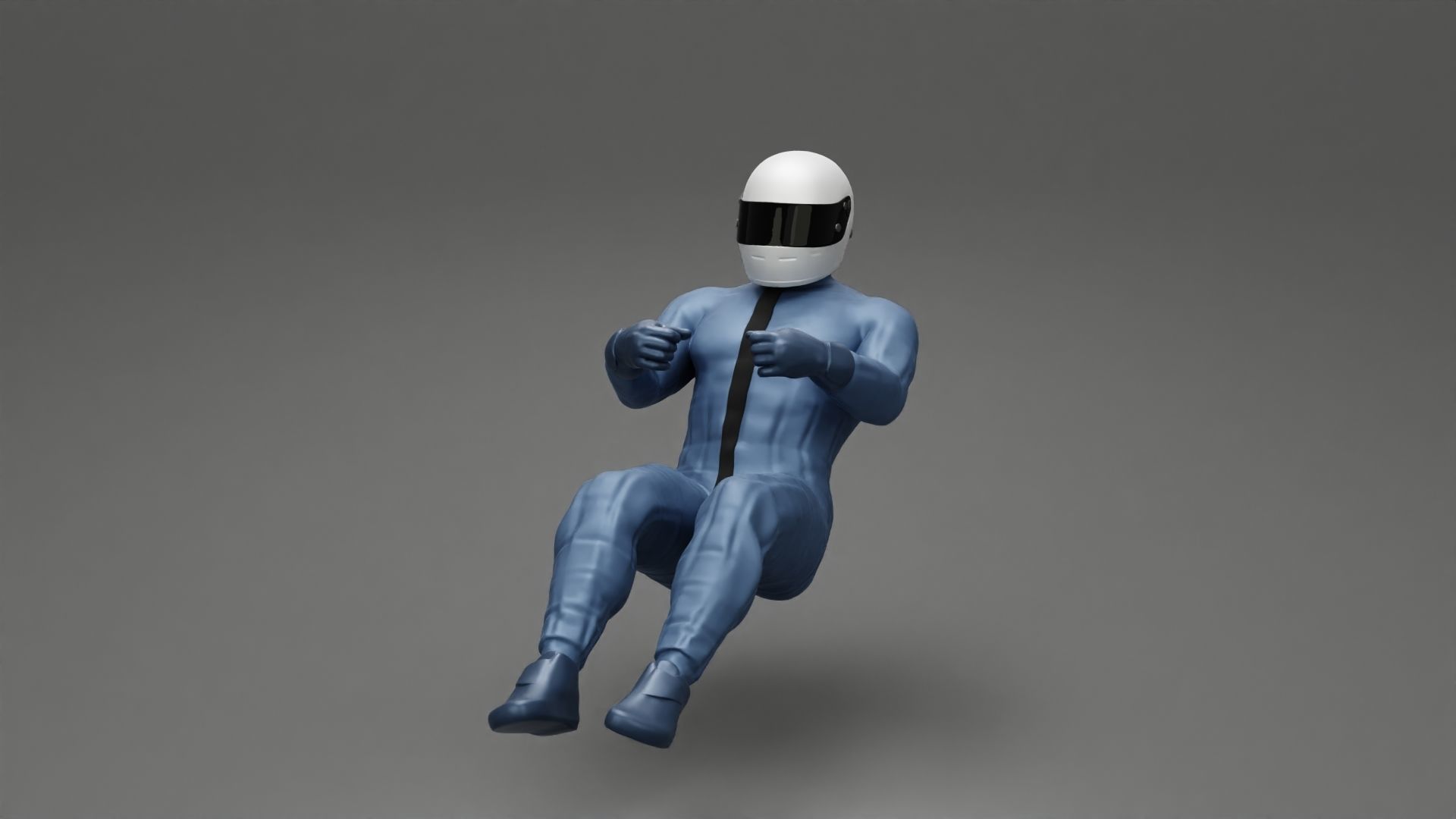 Racing Driver Sitting in Touring Car Cockpit with Racing Suit 3D print model_5