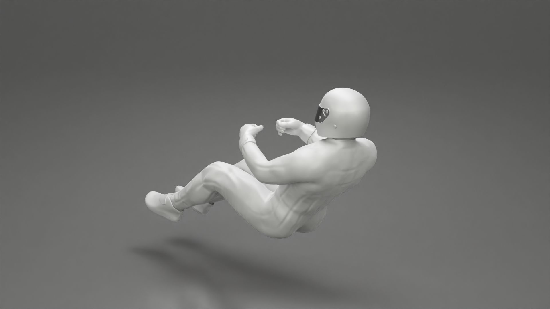 Racing Driver Sitting in Touring Car Cockpit with Racing Suit 3D print model_9