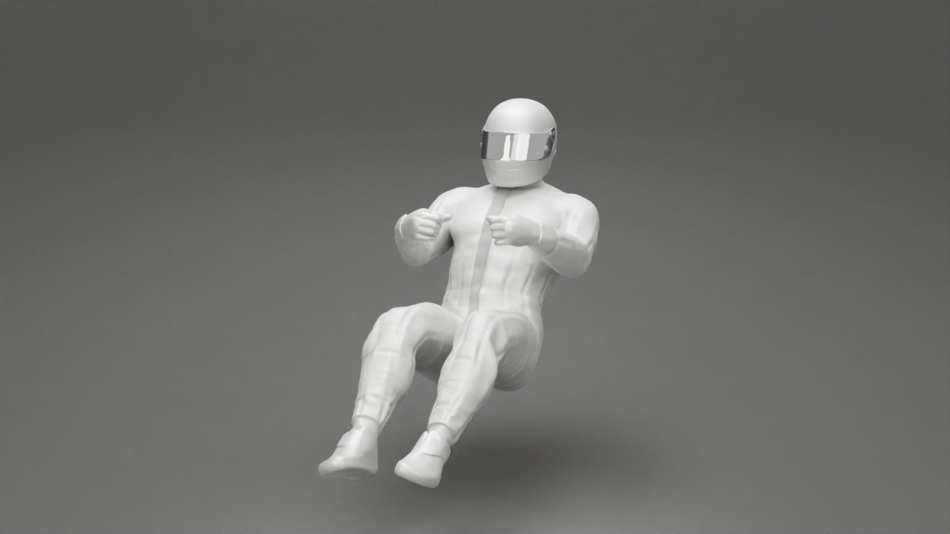 Racing Driver Sitting in Touring Car Cockpit with Racing Suit 3D print model_11