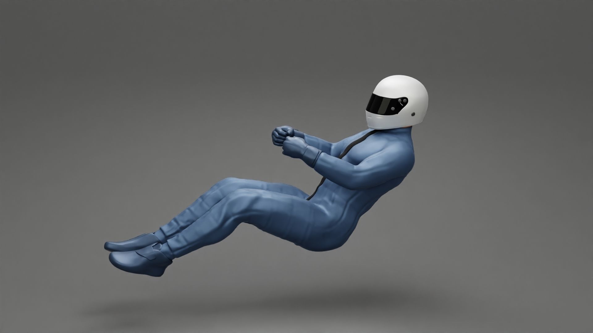 Racing Driver Sitting in Touring Car Cockpit with Racing Suit 3D print model_4