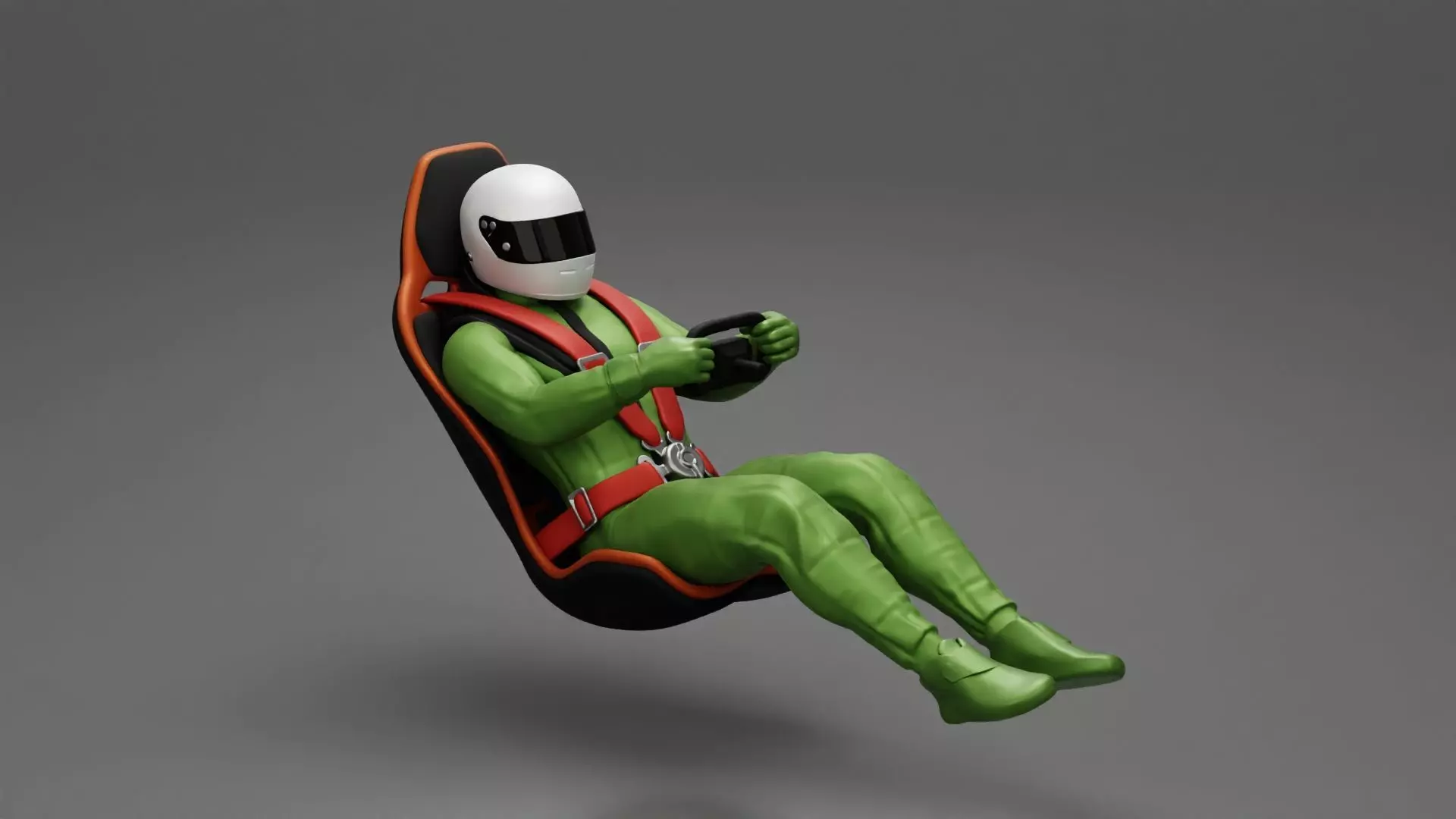 Racing Driver Sitting in Touring Car Cockpit with Racing Suit 2 3D print model_0