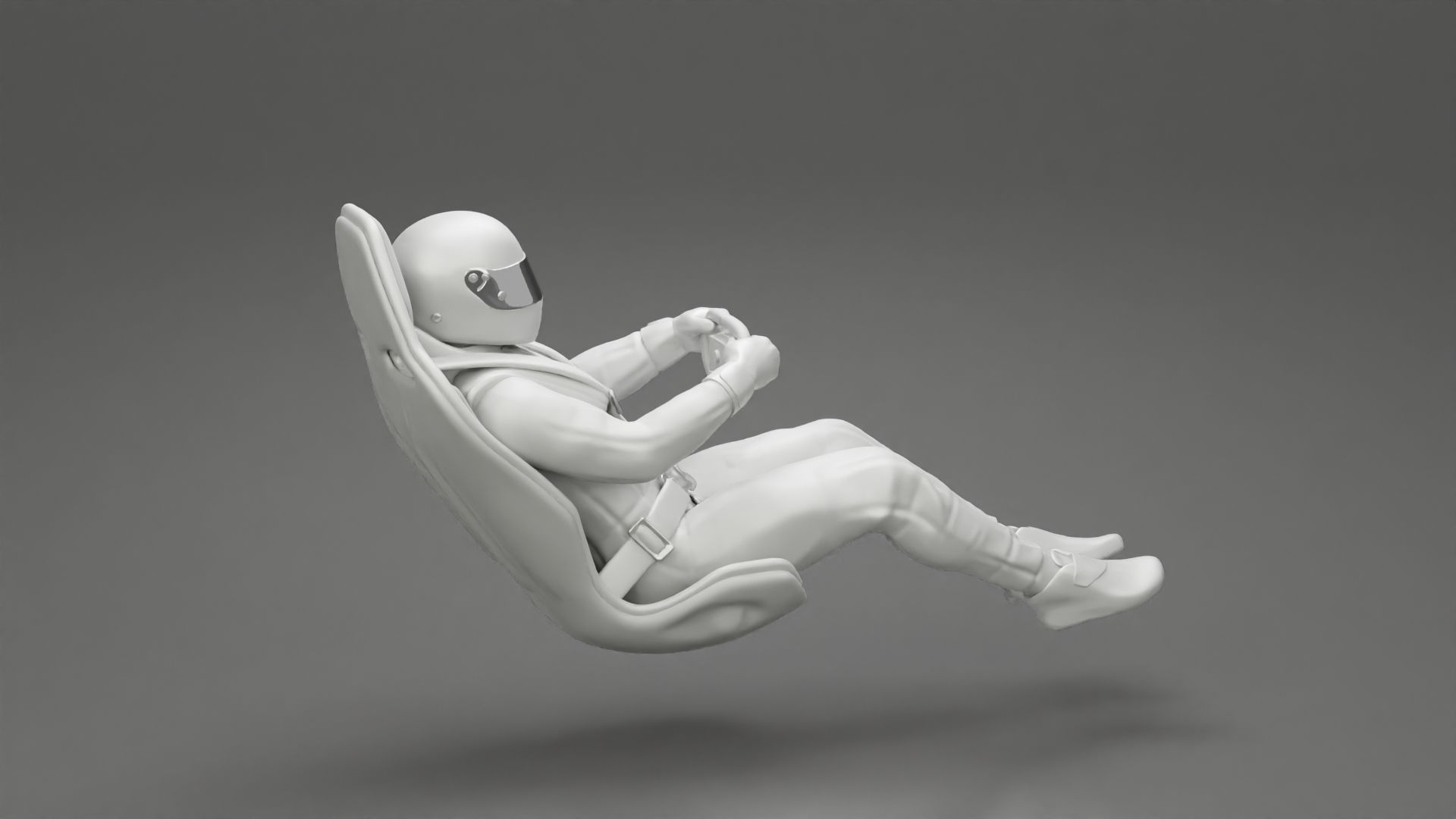 Racing Driver Sitting in Touring Car Cockpit with Racing Suit 2 3D print model_7