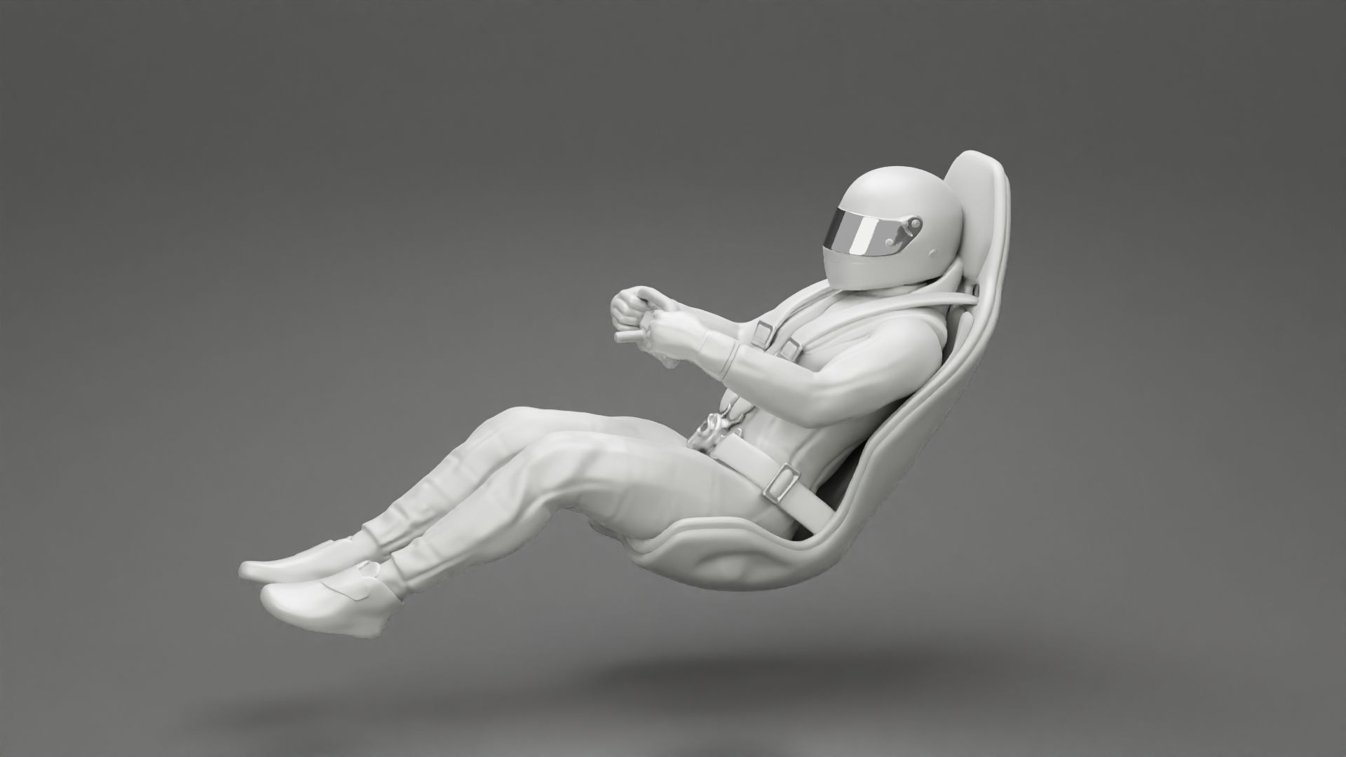 Racing Driver Sitting in Touring Car Cockpit with Racing Suit 2 3D print model_10
