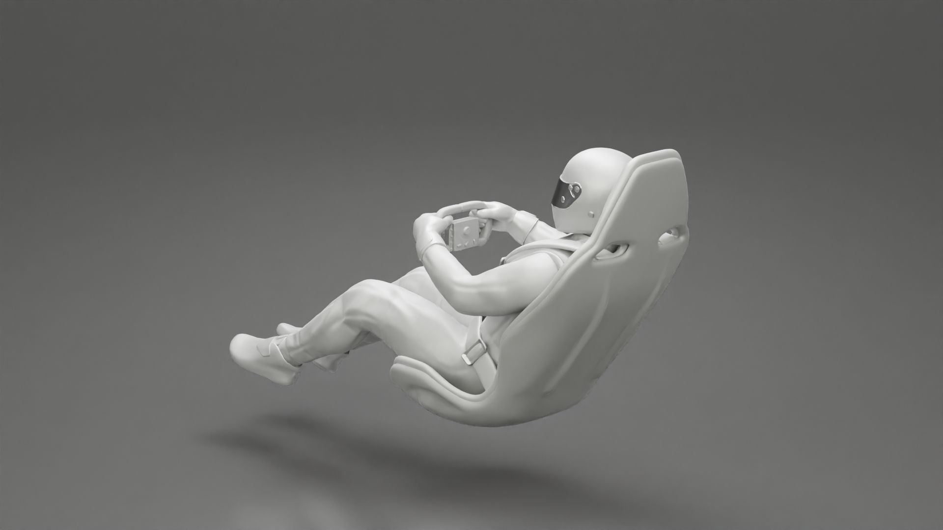 Racing Driver Sitting in Touring Car Cockpit with Racing Suit 2 3D print model_9