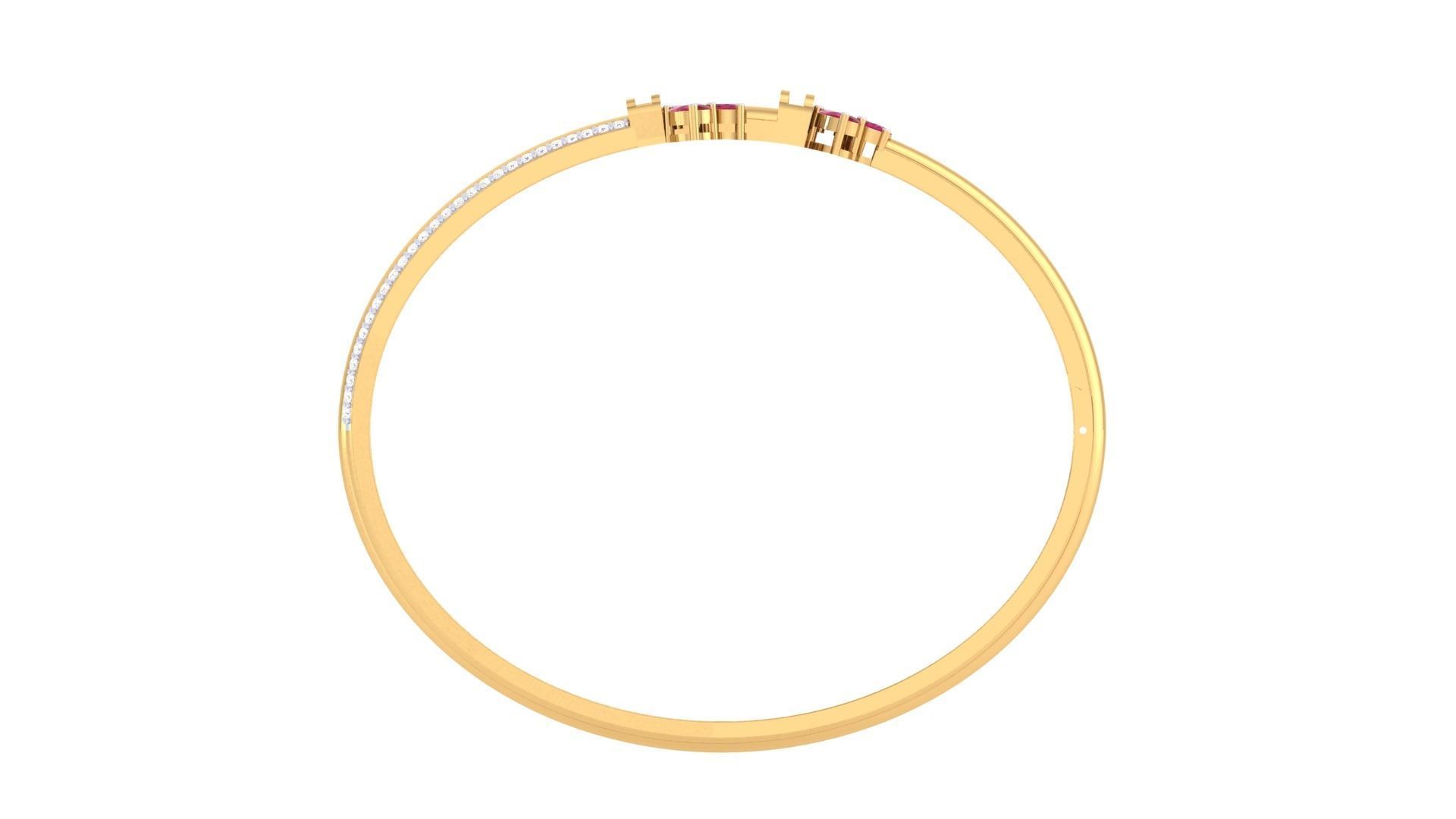 Leaves Solid Diamond Women Bracelets 3dm renders  3D print model_9