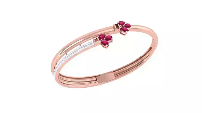 Leaves Solid Diamond Women Bracelets 3dm renders  3D print model