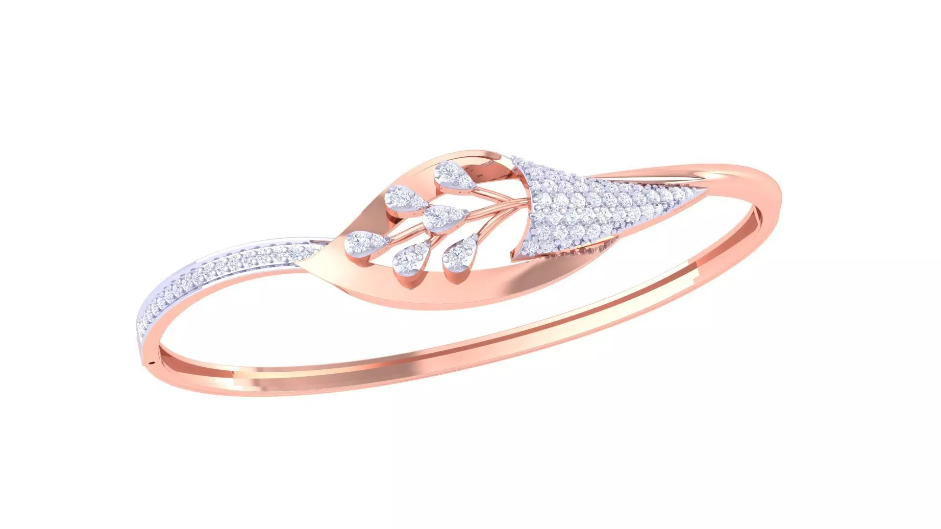 Flower Women Light wt Diamond Bracelet 3dm 3D print model_0