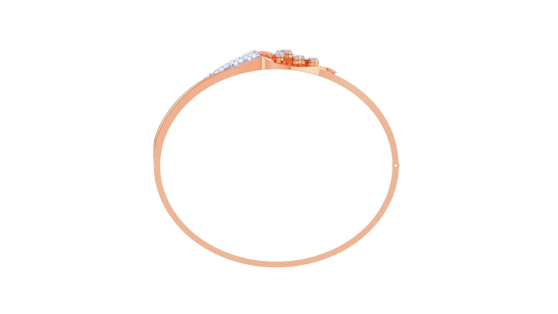 Flower Women Light wt Diamond Bracelet 3dm 3D print model_10