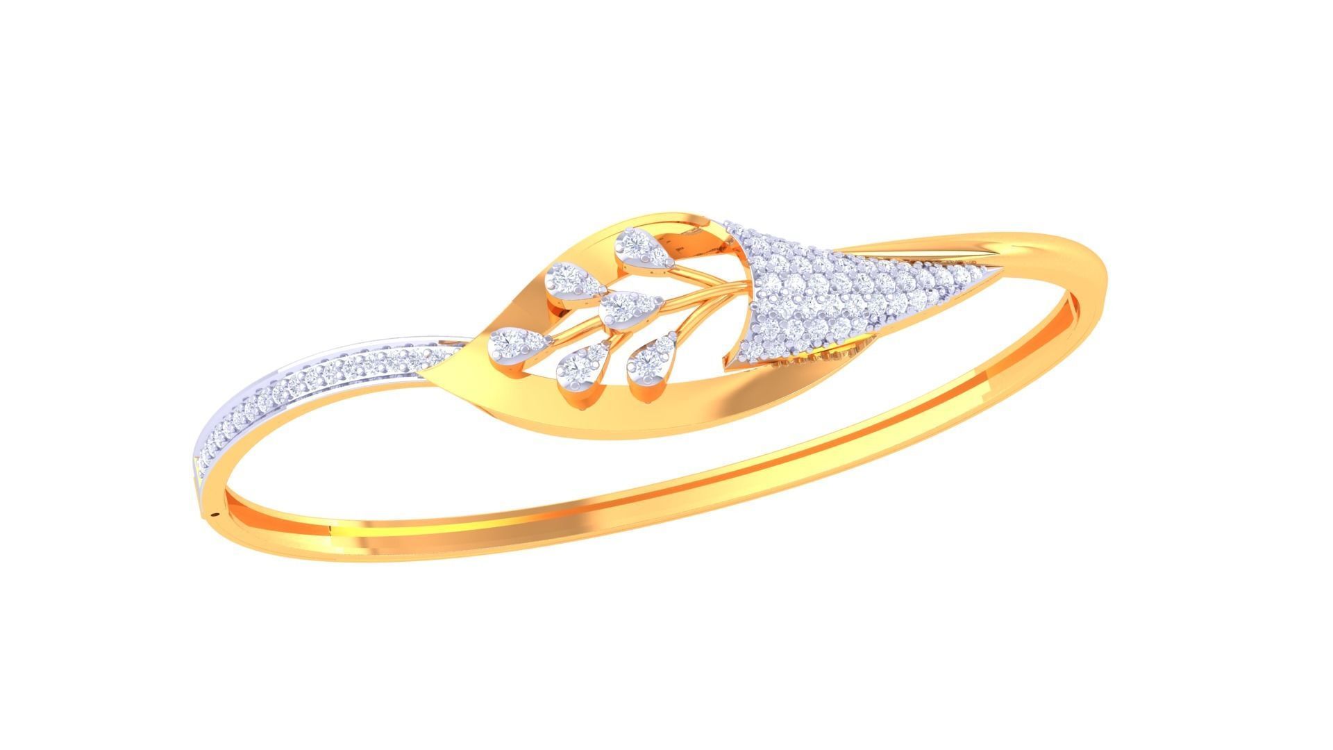 Flower Women Light wt Diamond Bracelet 3dm 3D print model_2