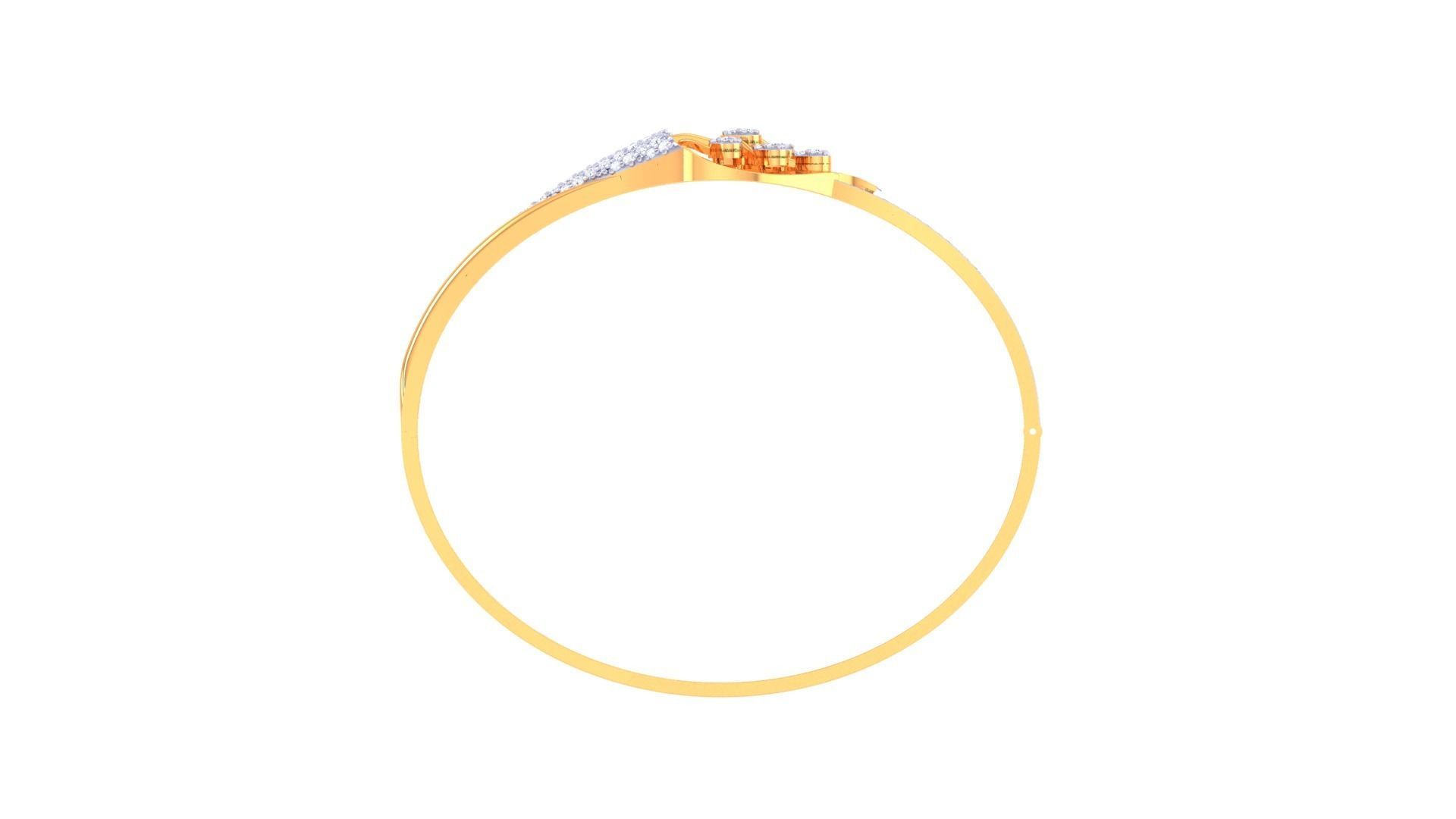 Flower Women Light wt Diamond Bracelet 3dm 3D print model_9