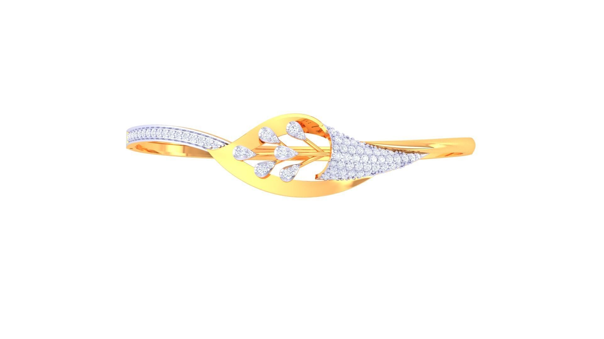 Flower Women Light wt Diamond Bracelet 3dm 3D print model_7