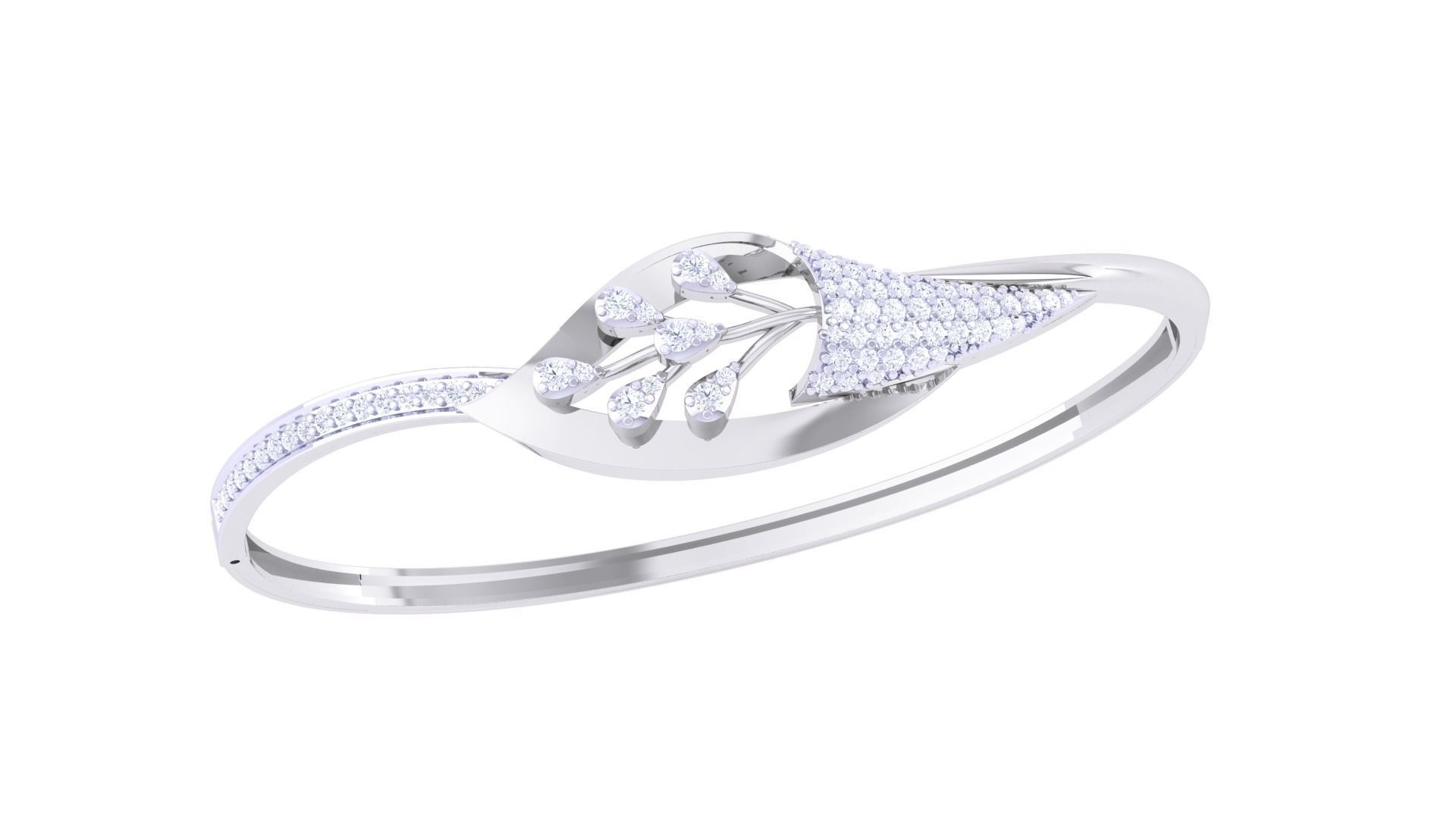 Flower Women Light wt Diamond Bracelet 3dm 3D print model_1