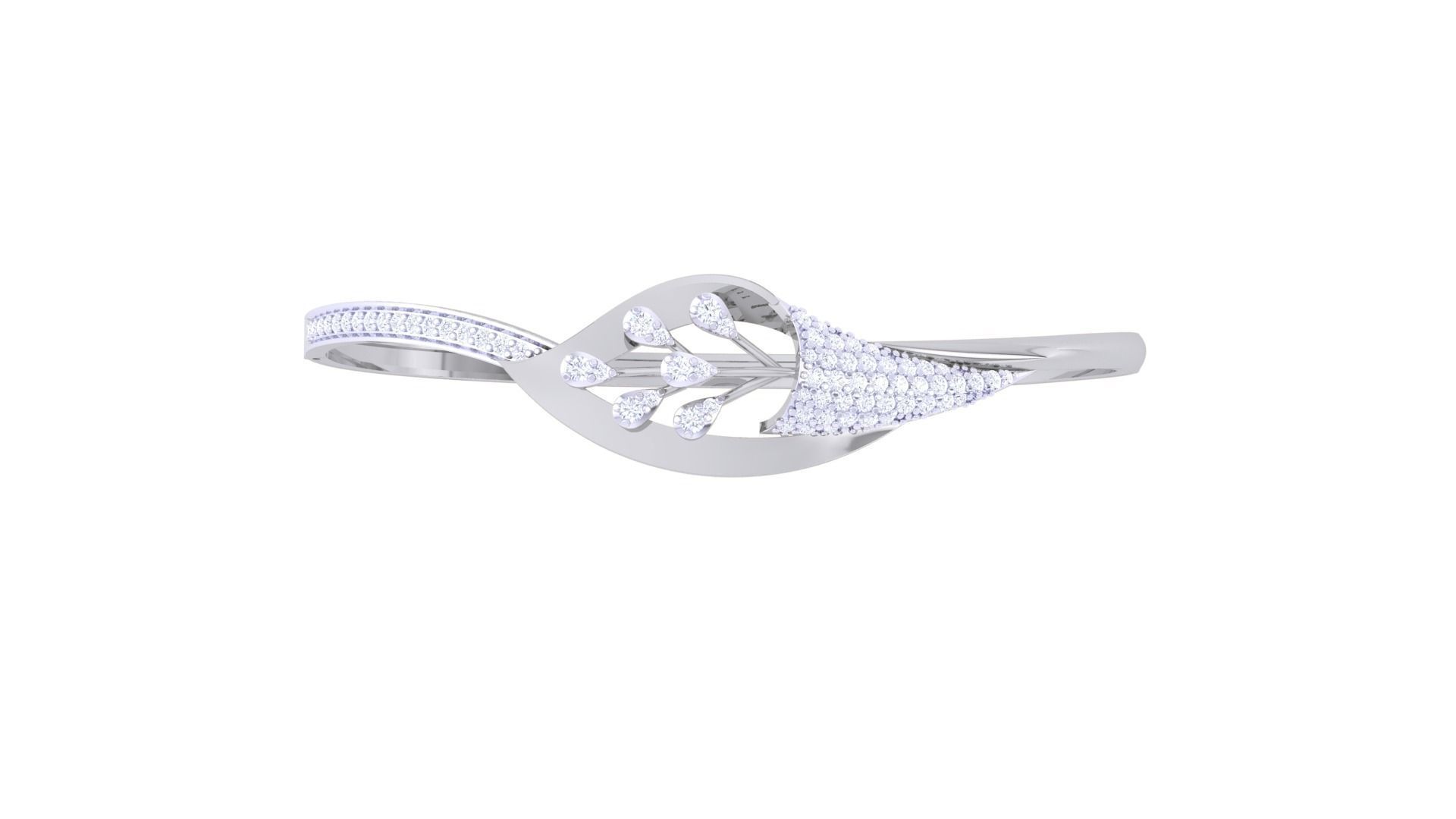 Flower Women Light wt Diamond Bracelet 3dm 3D print model_6