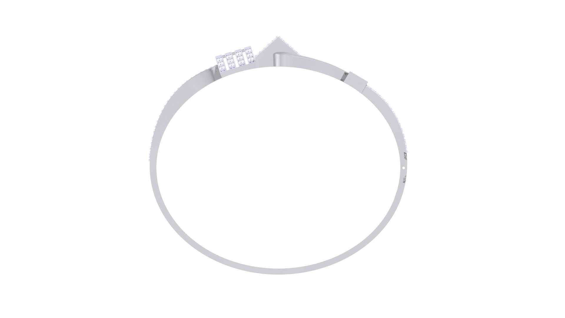 Lock Solid Diamond Women Bracelets 3dm renders  3D print model_11