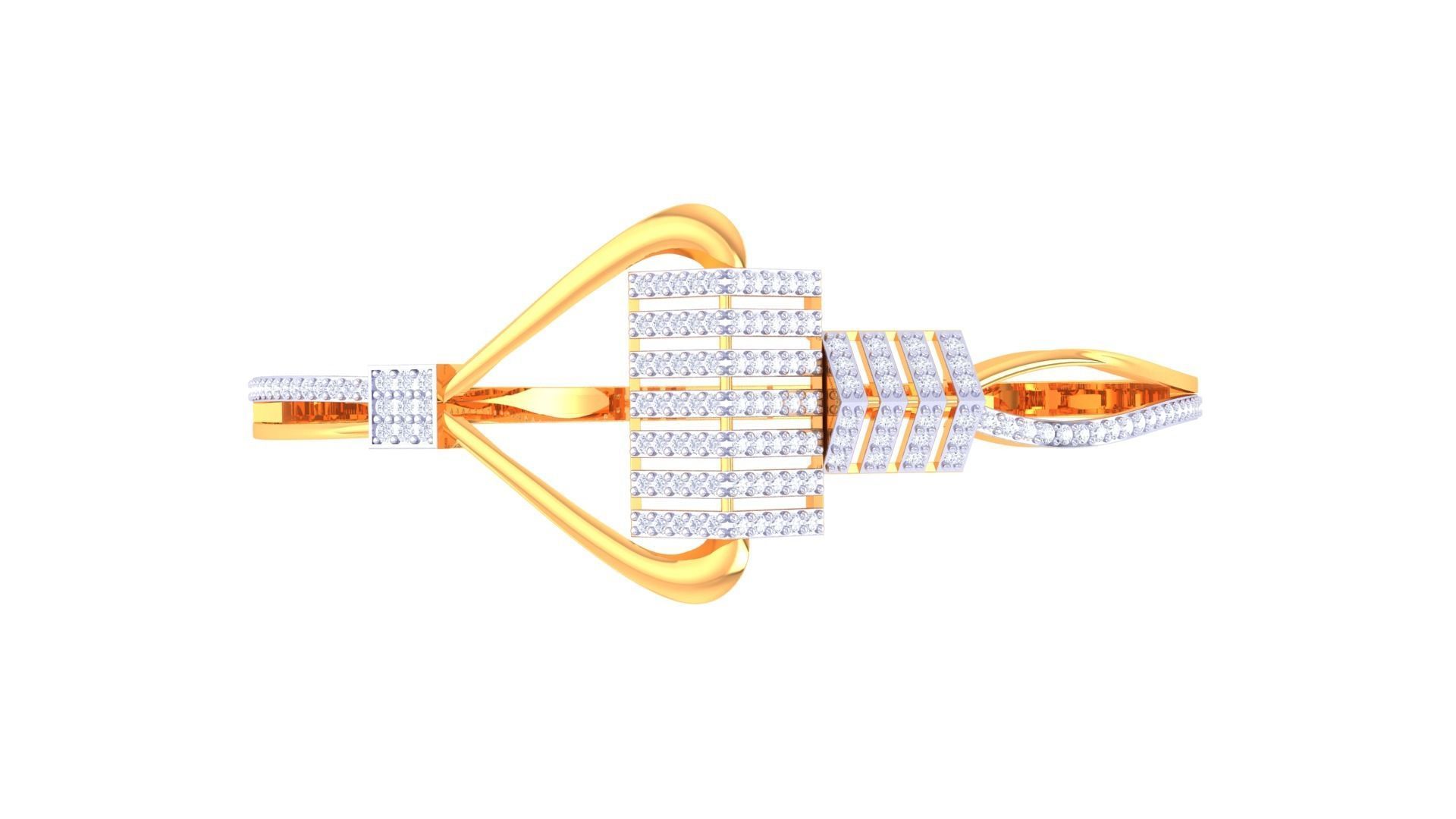 Lock Solid Diamond Women Bracelets 3dm renders  3D print model_6