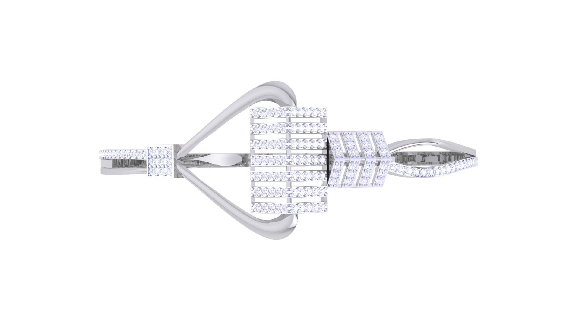 Lock Solid Diamond Women Bracelets 3dm renders  3D print model_7