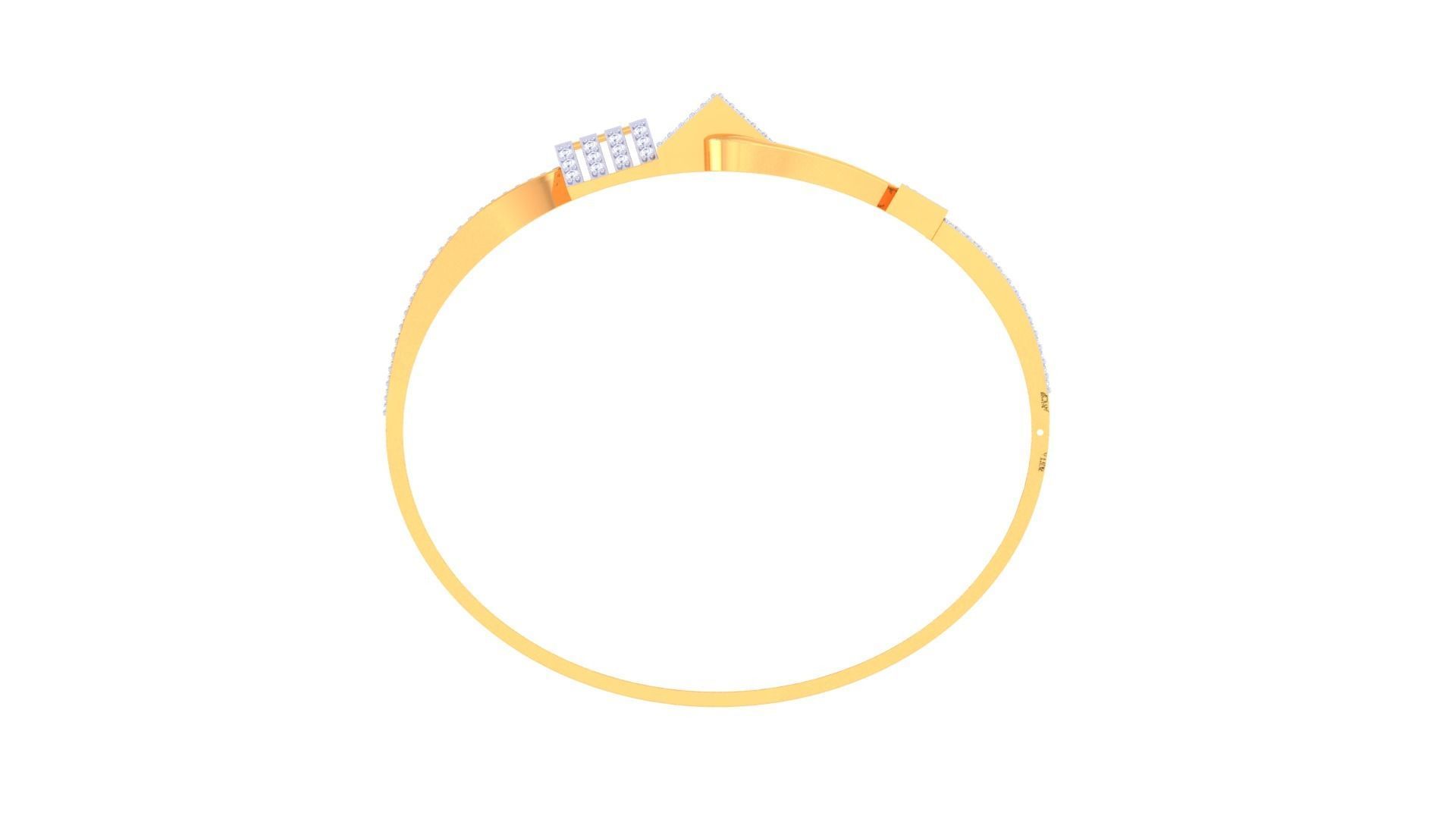 Lock Solid Diamond Women Bracelets 3dm renders  3D print model_10