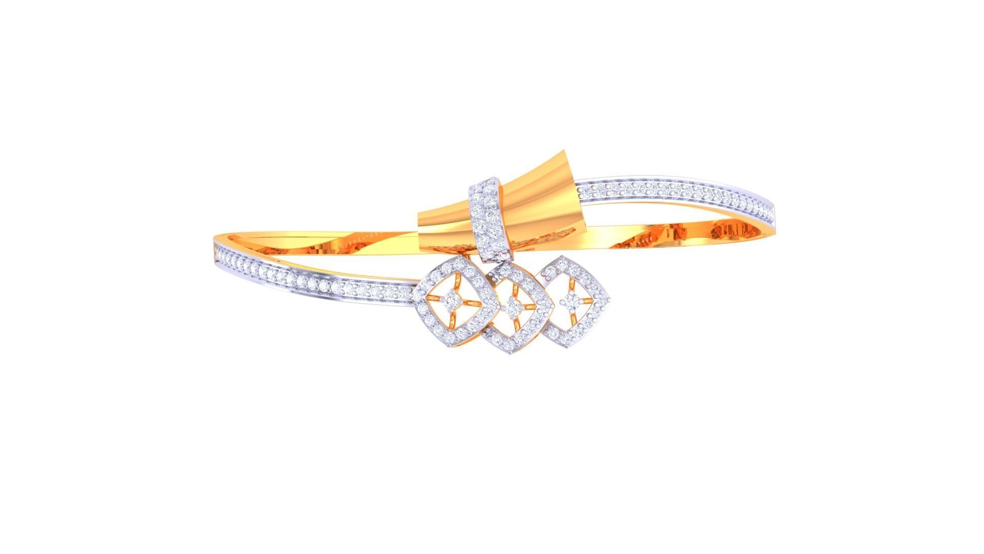 Women Light wt Diamond Bracelet 3dm renders 3D print model_7