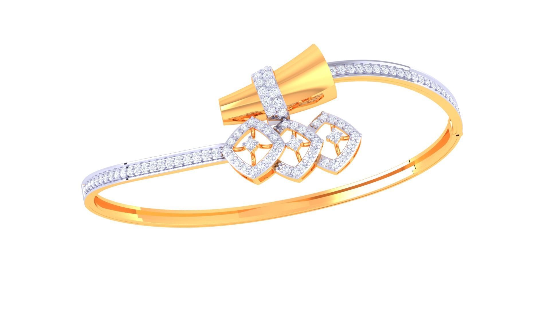 Women Light wt Diamond Bracelet 3dm renders 3D print model_2