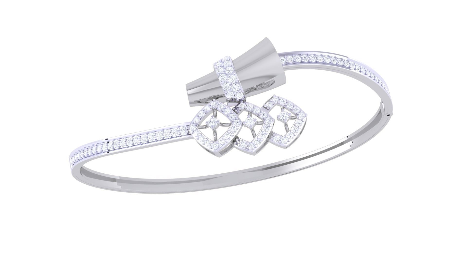 Women Light wt Diamond Bracelet 3dm renders 3D print model_4