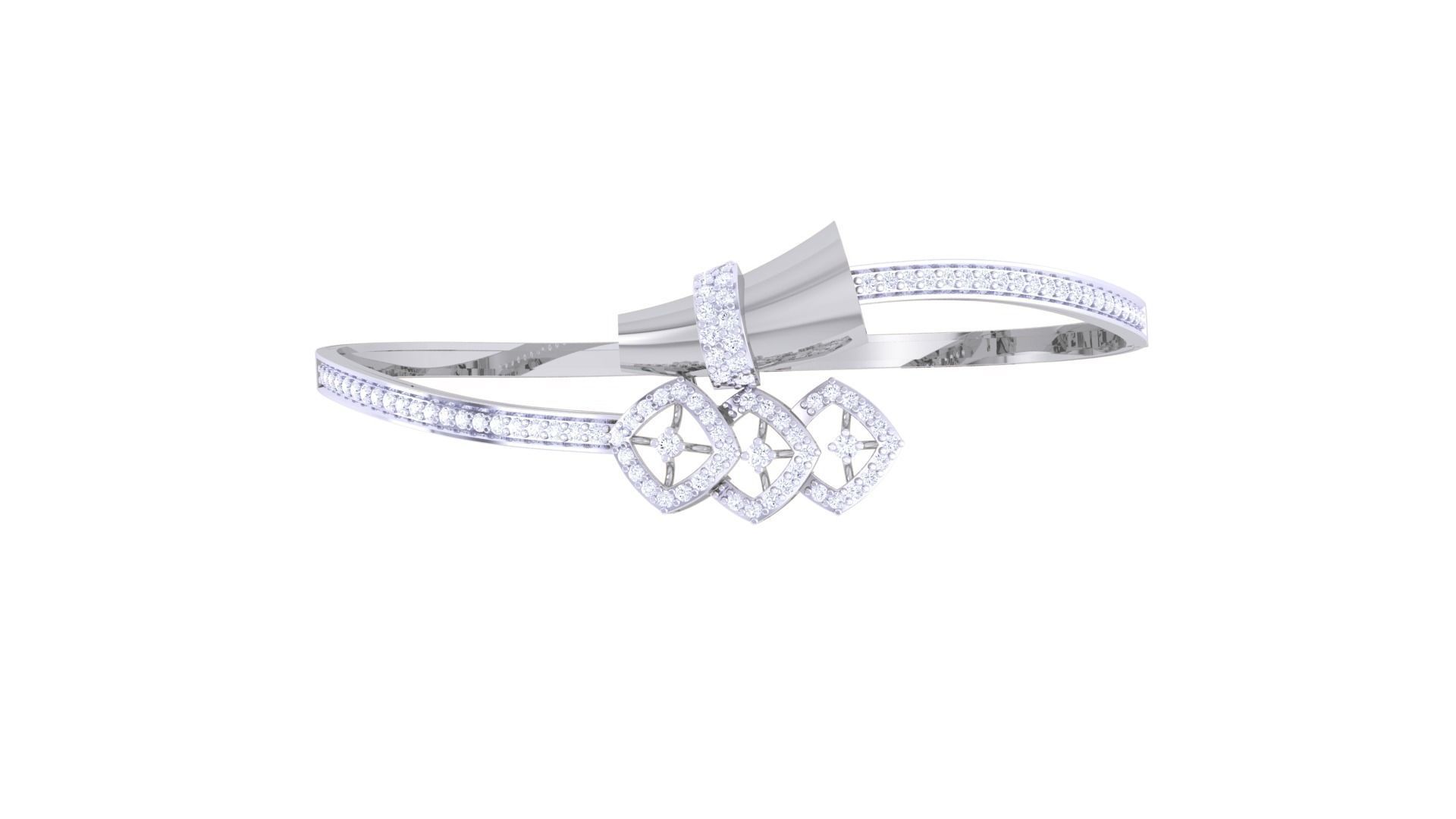 Women Light wt Diamond Bracelet 3dm renders 3D print model_6