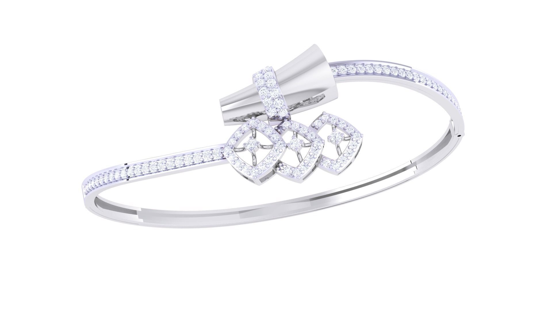 Women Light wt Diamond Bracelet 3dm renders 3D print model_1