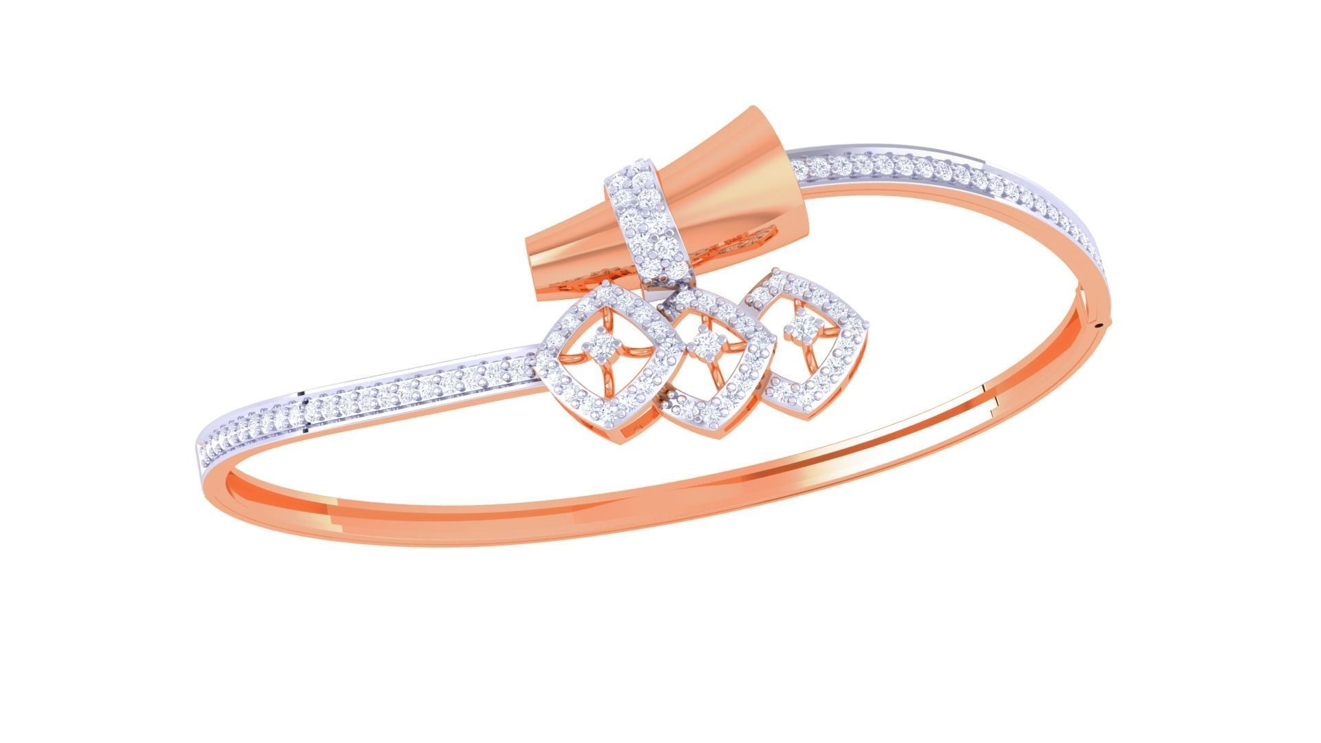 Women Light wt Diamond Bracelet 3dm renders 3D print model_5