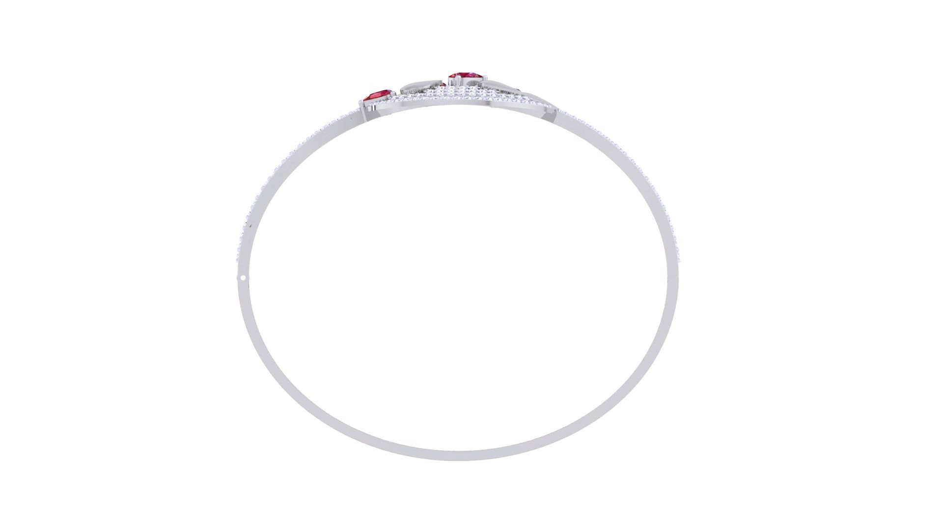 Ruby Flower Women Light wt Diamond Bracelet 3dm renders 3D print model_10