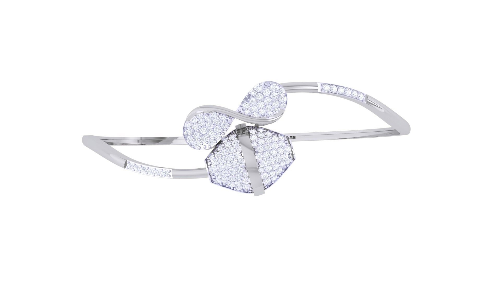 Snake Women Light wt Diamond Bracelet 3dm renders 3D print model_8