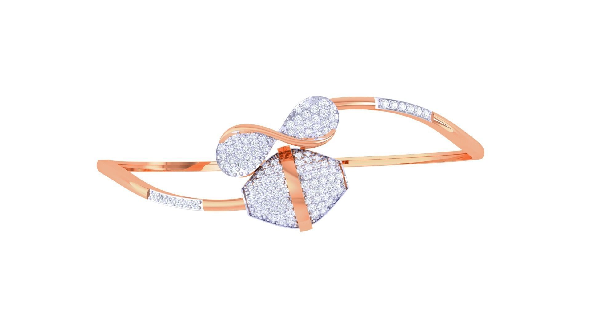 Snake Women Light wt Diamond Bracelet 3dm renders 3D print model_7