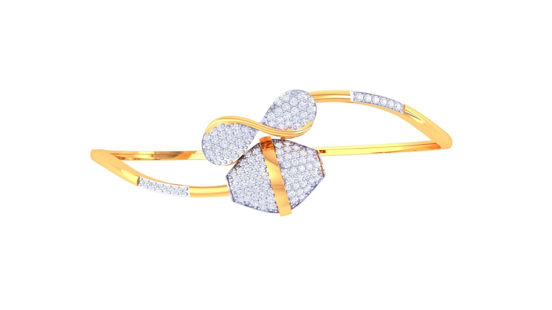 Snake Women Light wt Diamond Bracelet 3dm renders 3D print model_6