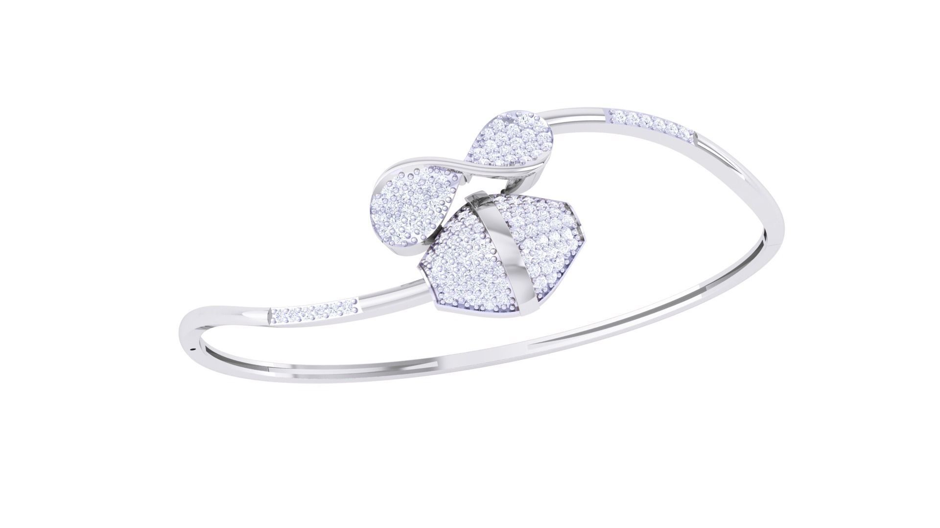 Snake Women Light wt Diamond Bracelet 3dm renders 3D print model_1