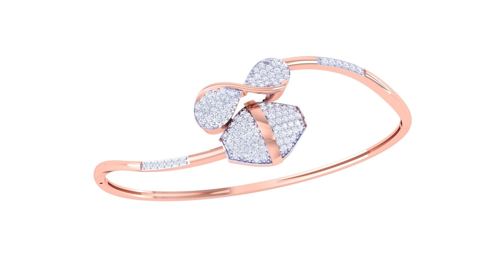 Snake Women Light wt Diamond Bracelet 3dm renders 3D print model_3