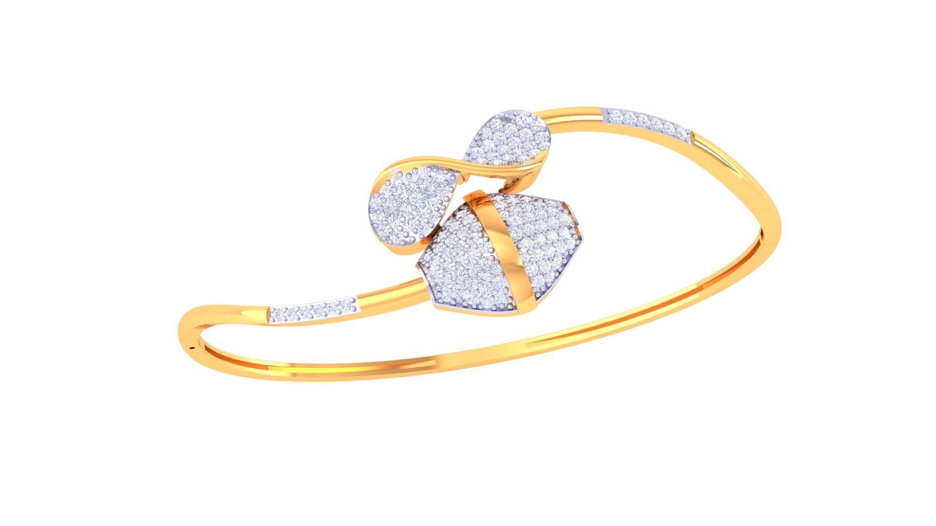 Snake Women Light wt Diamond Bracelet 3dm renders 3D print model_2