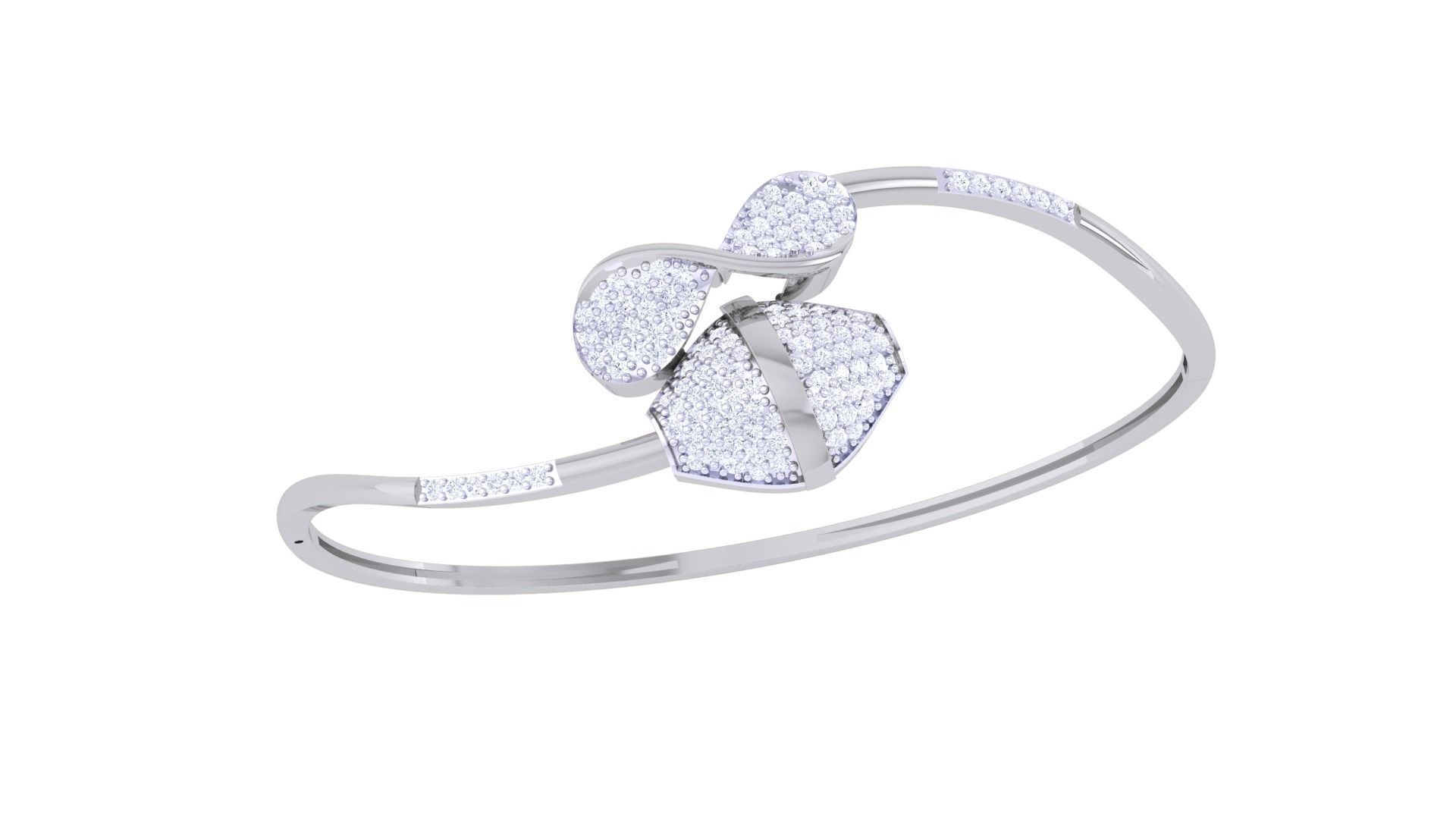 Snake Women Light wt Diamond Bracelet 3dm renders 3D print model_4