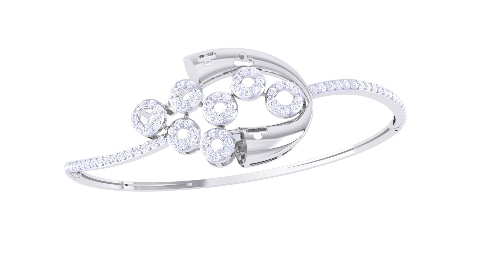 Women Light wt Diamond Bracelet 3dm renders 3D print model_1