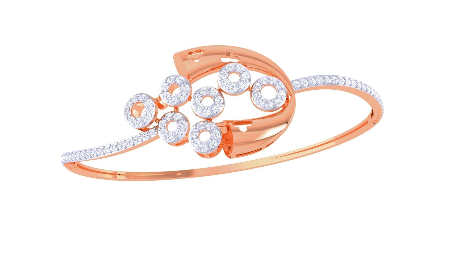 Women Light wt Diamond Bracelet 3dm renders 3D print model_4