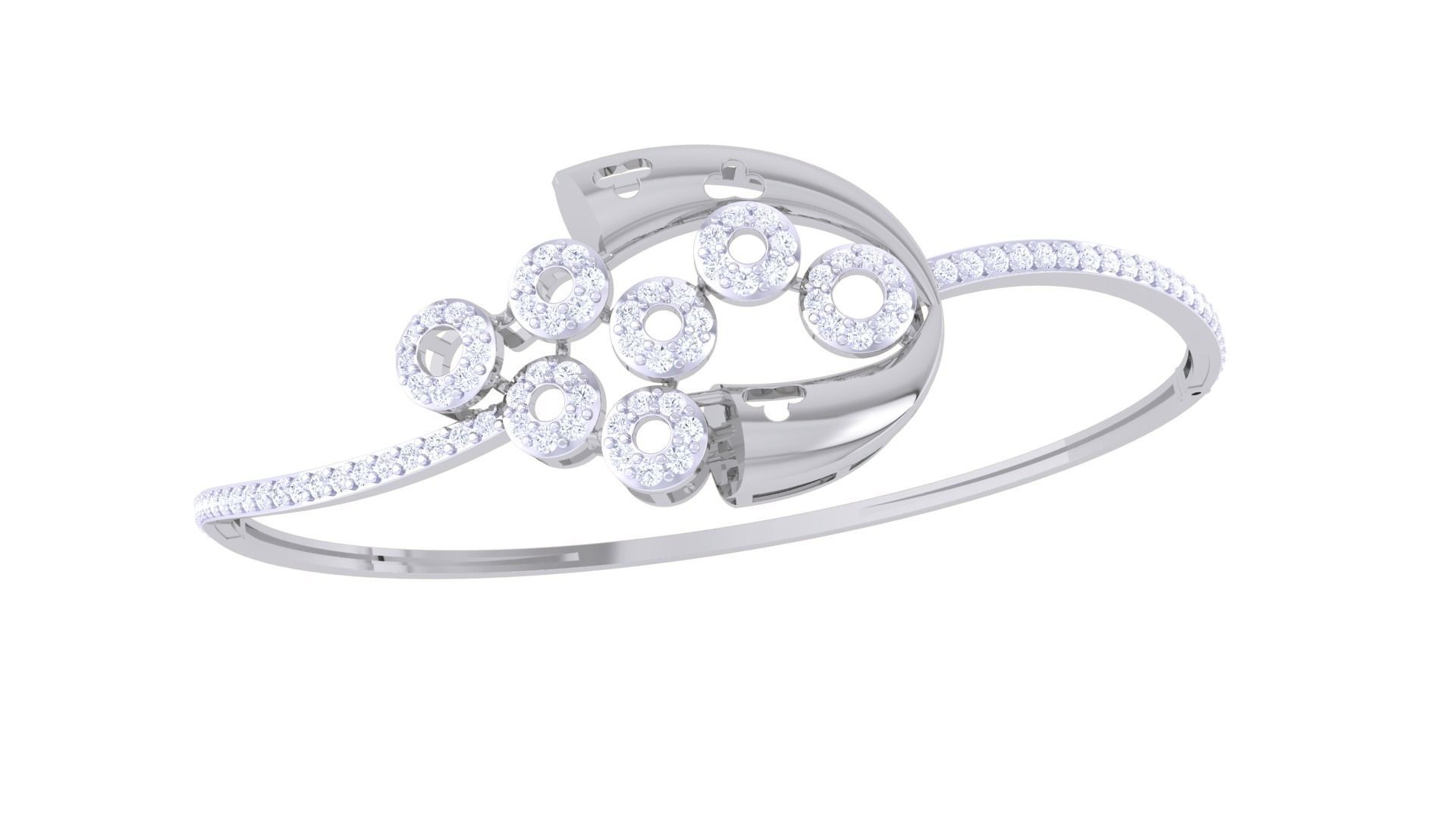 Women Light wt Diamond Bracelet 3dm renders 3D print model_5