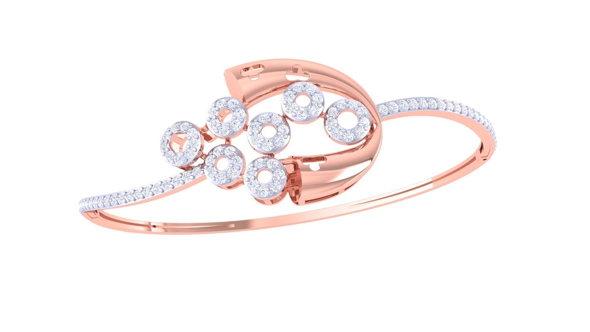 Women Light wt Diamond Bracelet 3dm renders 3D print model_3