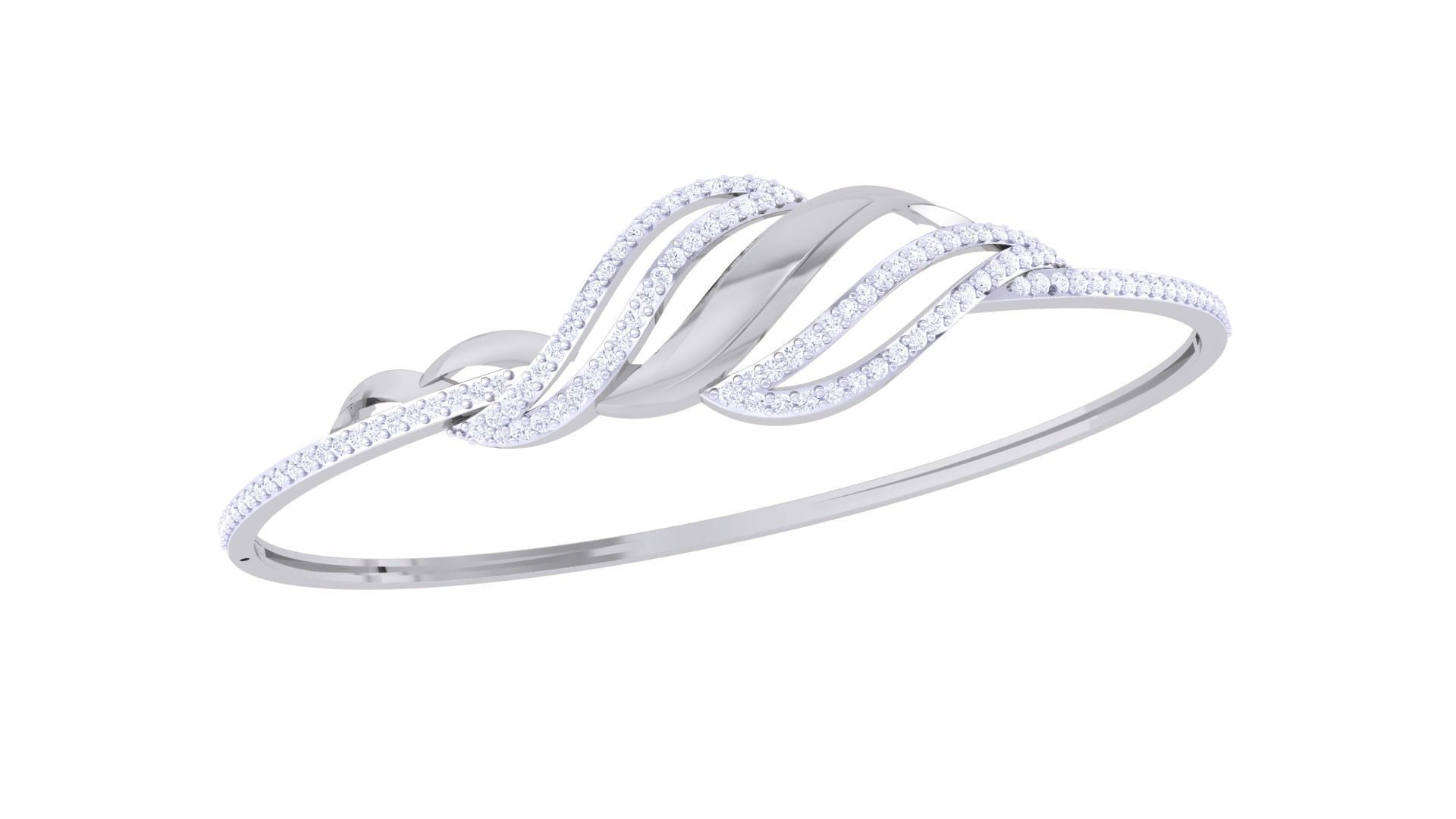 Women Light wt Diamond Bracelet 3dm renders 3D print model_4