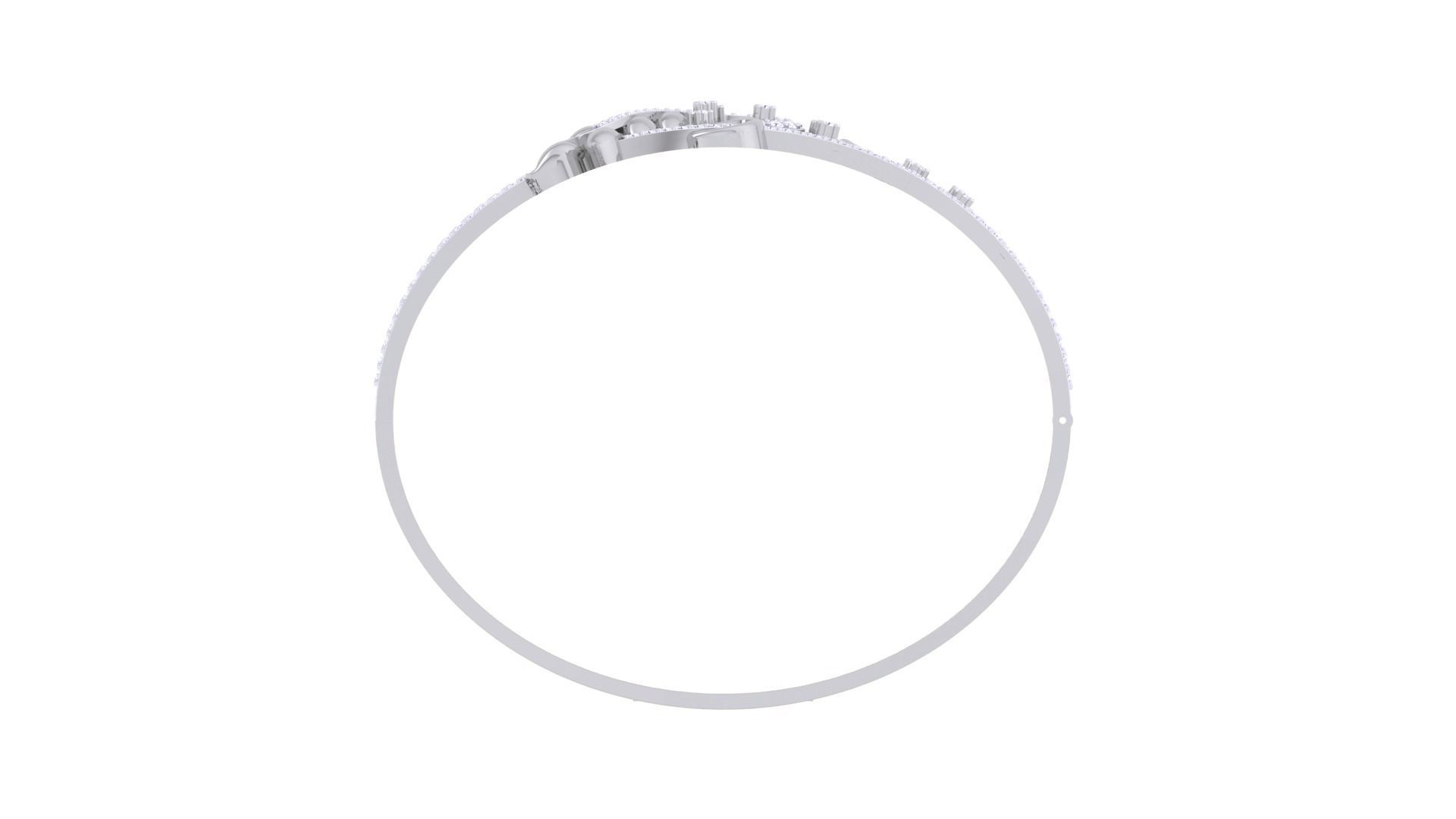 Leaf Solid Diamond Women Bracelets 3dm renders  3D print model_10