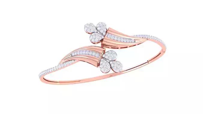 Flower Women Light wt Diamond Bracelet 3dm renders 3D print model